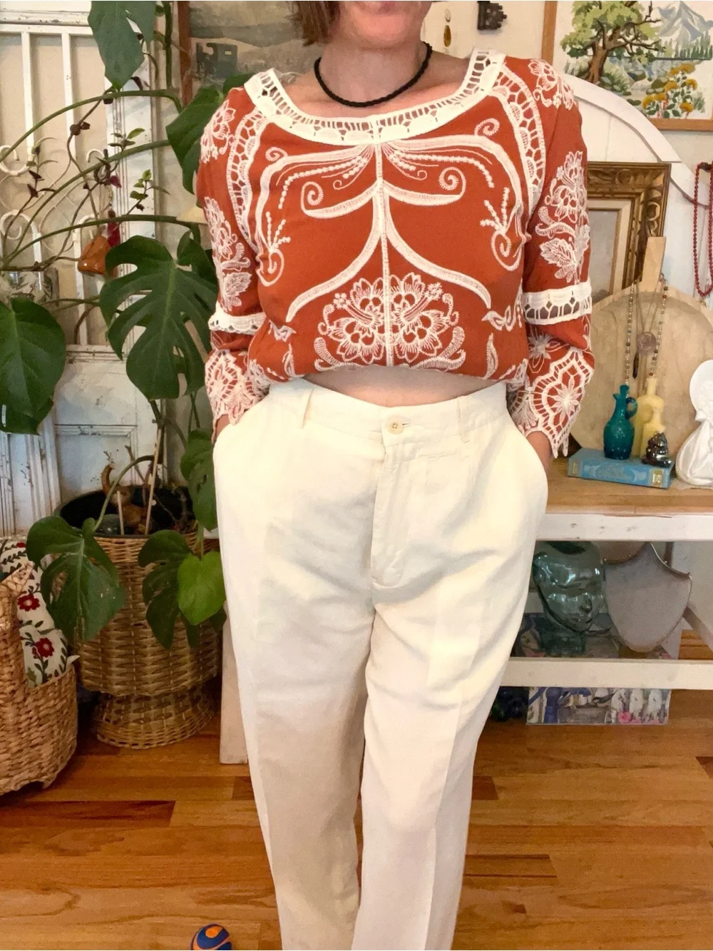 Vintage Ralph Lauren 1990’s Polo Silk Linen Winter White Flat Front Trouser Pant